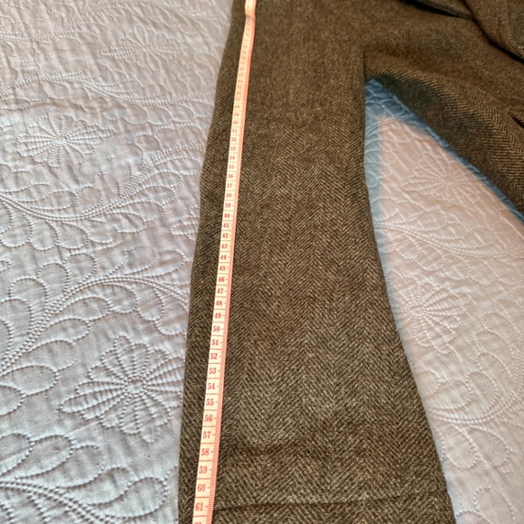 Coach Men's Herringbone Wool Blend Peacoat with Leather Details - Picture 9 of 14